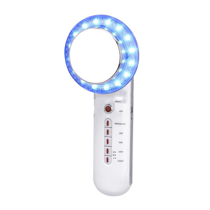 Six-In-One Beauty Instrument Ems Ion Ultrasonic Led Color Light Clean Skin Care Beauty Instrument