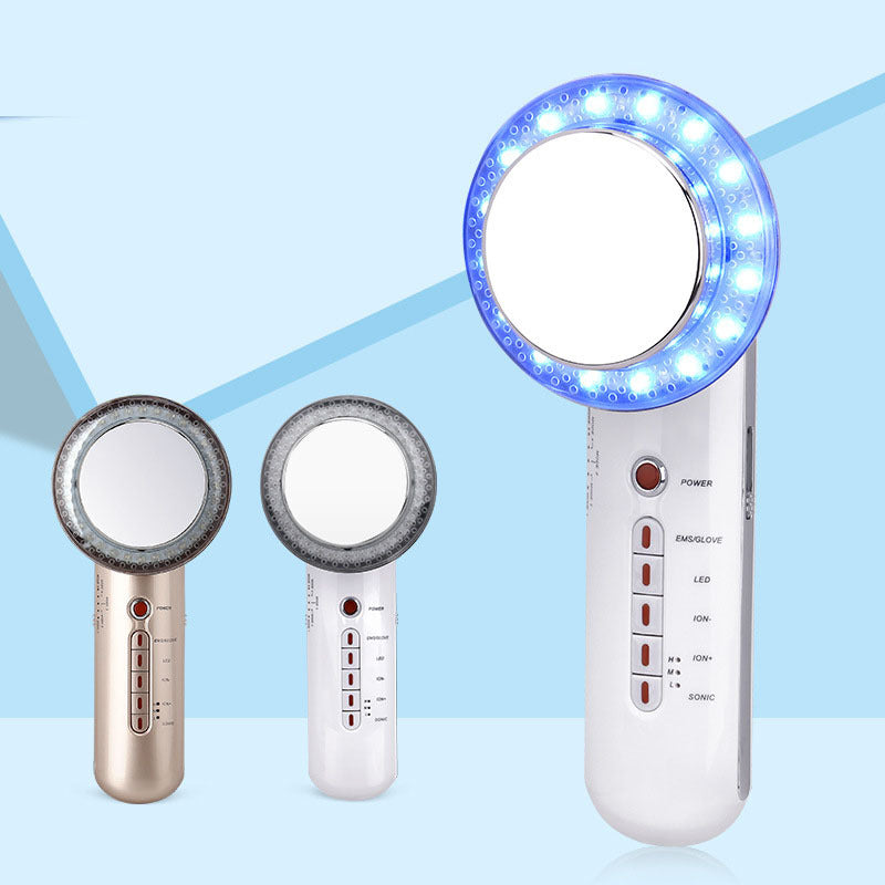 Six-In-One Beauty Instrument Ems Ion Ultrasonic Led Color Light Clean Skin Care Beauty Instrument