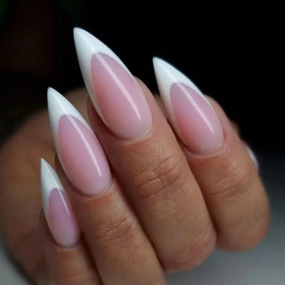 White  Almond Nail Fashion