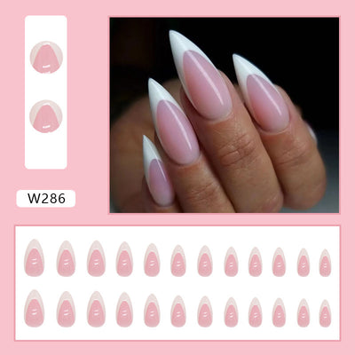 White  Almond Nail Fashion