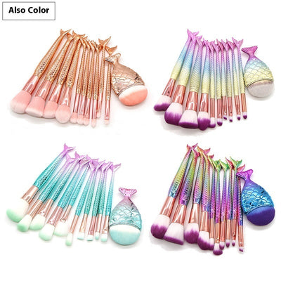 10 Mermaid Makeup Brushes Suit Beauty Tools Hot Selling Product Makeup Brushes Combination